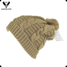 Winter Warm Cable Knit Bobble Ski Hat
